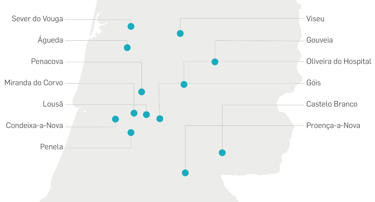 Map of central Portugal